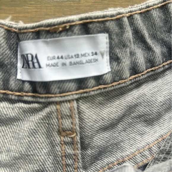 Zara grey high waist Mom Jeans women’s size 12 - Picture 4 of 6